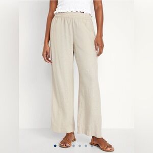 Old Navy High-Waisted Linen-Blend Wide-Leg Pants Size Large